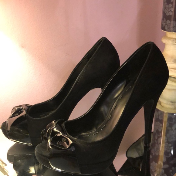 Sweet peep toe Bow-tie heels - Picture 2 of 8